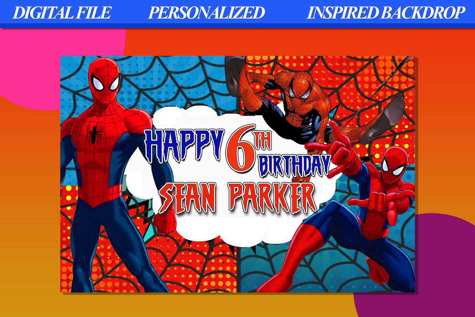 Wallpaper #mxmQOo8BtGB6xQ78yq3q36 Spiderman Backdrop Spiderman Birthday Backdrop Spiderman Etsy