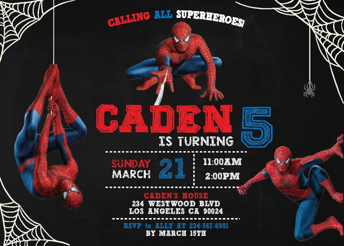 Wallpaper #1hkLOo8BtGB6xQ7886vA30 Digital Spiderman Birthday Invitation Spiderman Invites Etsy