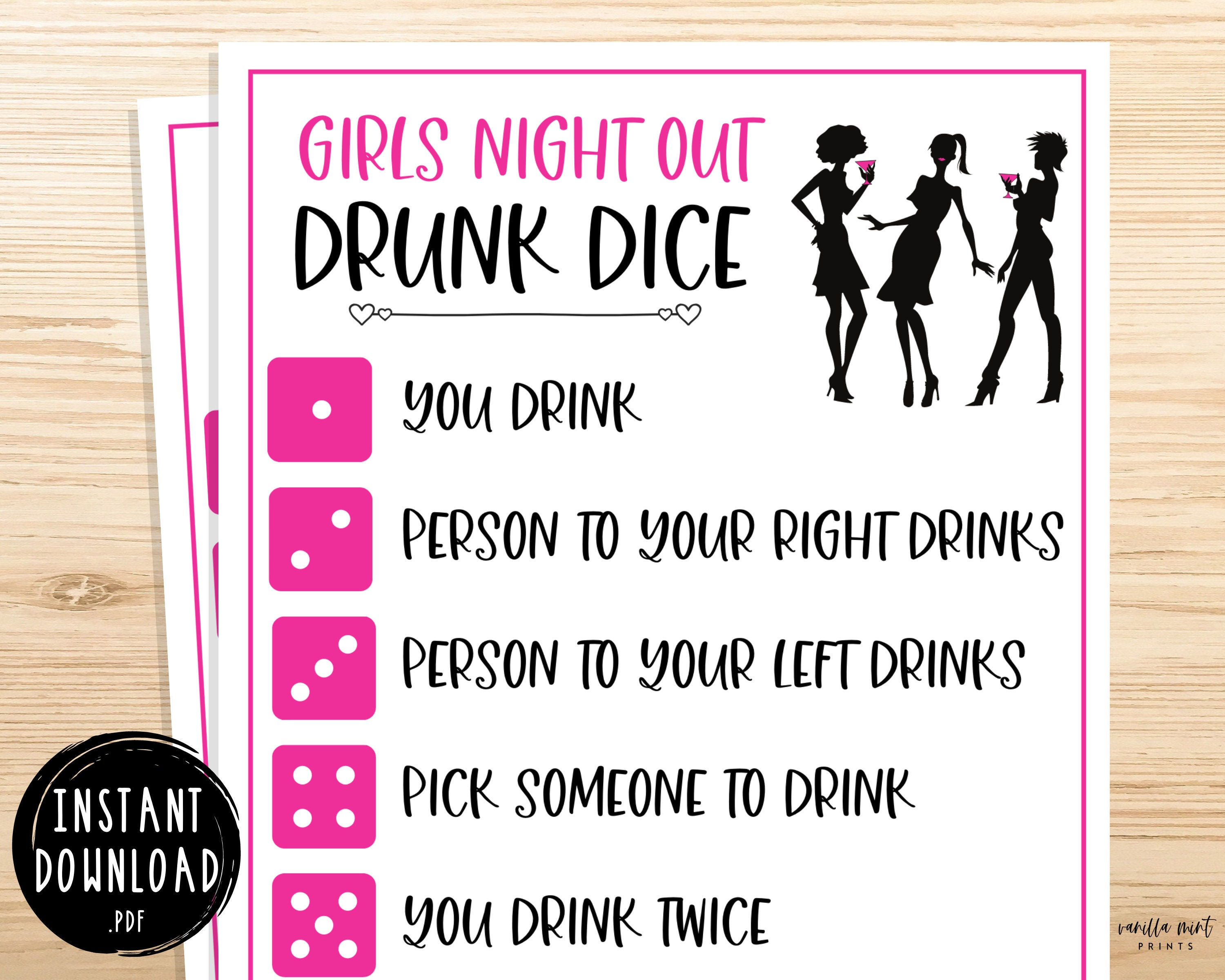 Wallpaper #g2zNKZMBMyCOpUSXDRRd106 Girls Night Out Drunk Dice Drinking Game Girls Night in Etsy