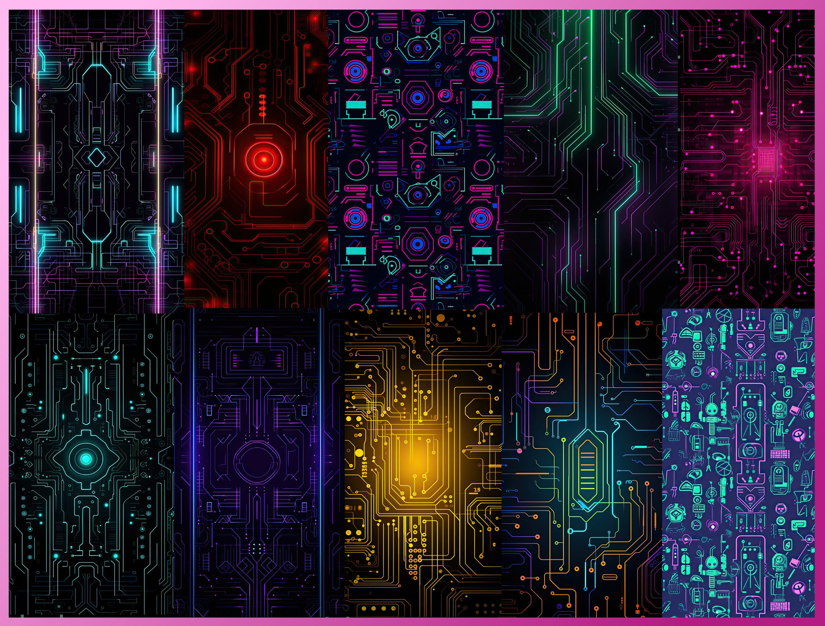 Wallpaper #PQD56Y4BSdW8dNouqw7H2 25 Futuristic Cyberpunk Patterns Wallpaper Bundle Png Files Etsy