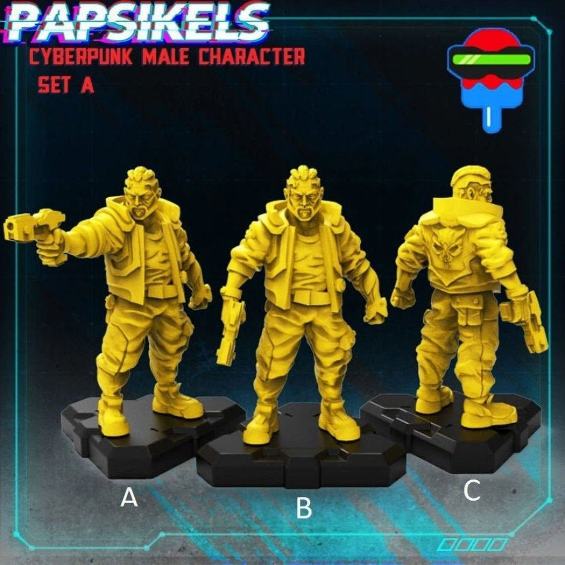Wallpaper #b33c8I4Bnwiau_P6vQeX40 Cyberpunk Miniature 28mm or 32mm Papsikels Male Character Etsy