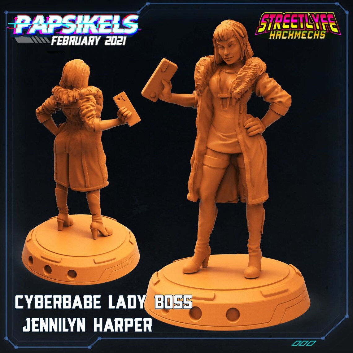 Wallpaper #b33c8I4Bnwiau_P6vQeX23 Cyberpunk Miniature 32mm or 28mm Papsikels 2021 February Etsy