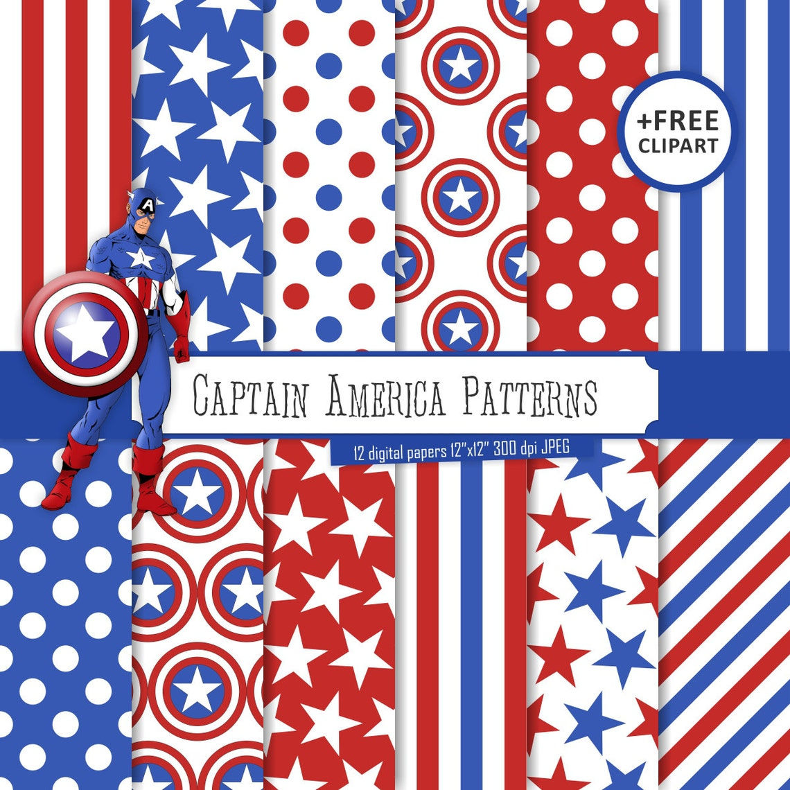 Wallpaper #QQBa7I4BSdW8dNouuBSe16 Buy 2 Get 1 Free Digital Paper Captain America Patterns Etsy