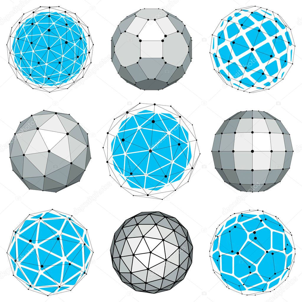 Wallpaper #BGcT6pIBSpphPi3-TUVE211 Set of Abstract Geometric Globe Shapes Stock Vector Image by Ostapius