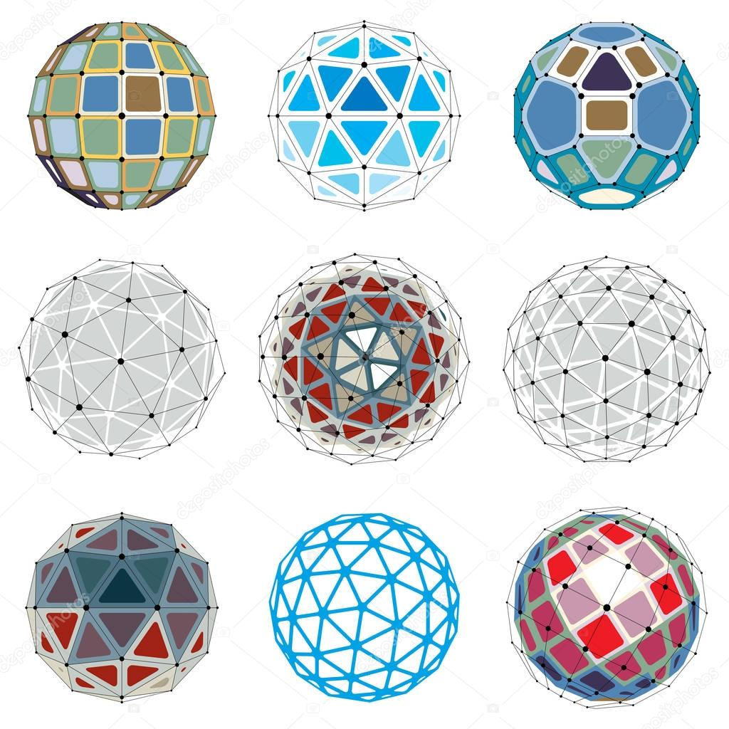 Wallpaper #BGcT6pIBSpphPi3-TUVE71 Set of Abstract Geometric Globe Shapes Stock Vector Ostapiusangelp