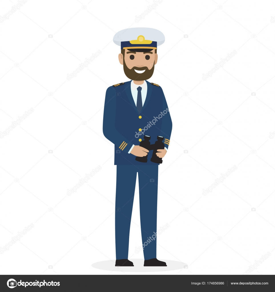 Wallpaper #0jEXNpMB5zzyi_yYPFik213 Bearded Captain in Blue Toggery with Binoculars Stock Vector Image by