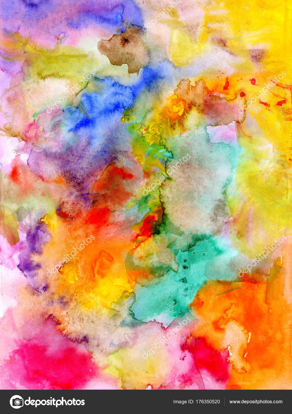 Wallpaper #uB09LZMBlOZrFDOkSs-D35 Abstract Watercolor Colorful Background Hand Drawn Stock Photo