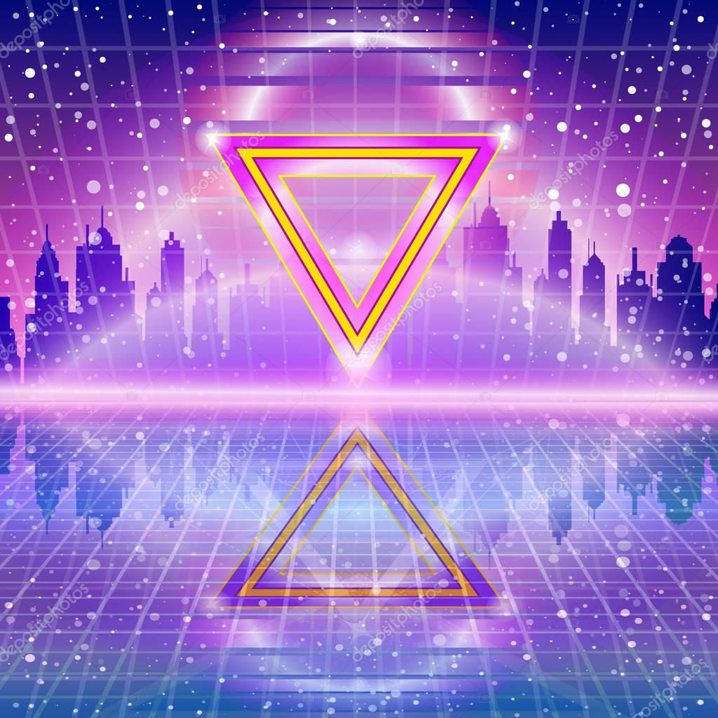 Wallpaper #khp8TpMB1yWOL4qgen0L15 Futuristic 80s 80s Retro Styled Futuristic Landscape 80s Style City