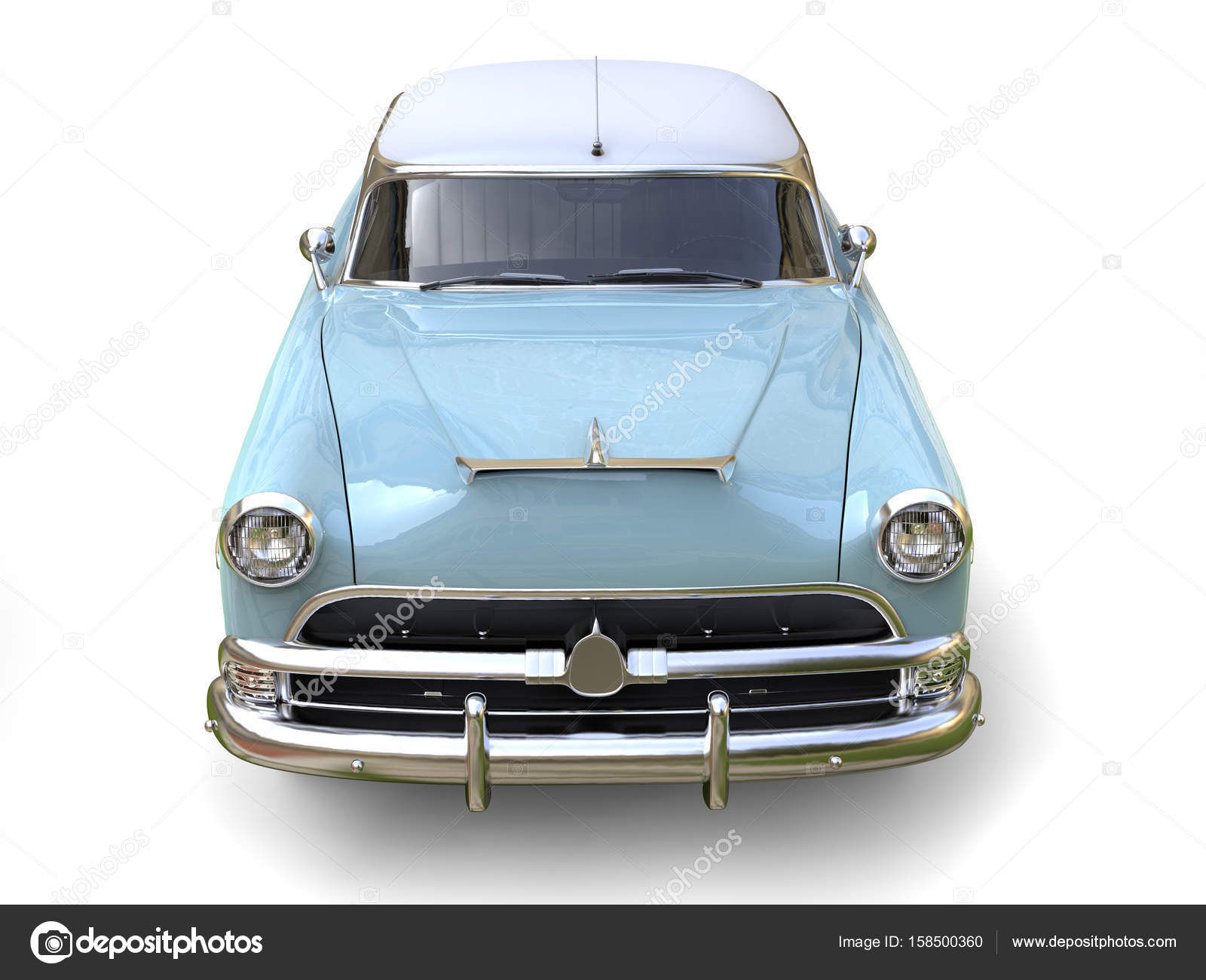 Wallpaper #pu8_S5MBMN-XEVvVRzrU159 Azure Blue Cool Vintage Car Front View Closeup Stock Editorial