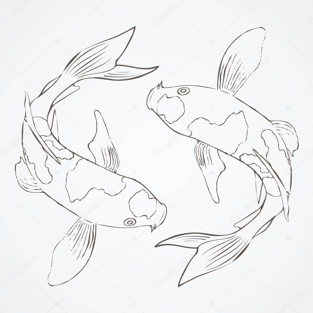 Wallpaper #4f2e6 Koi Fish Heart Original Watercolor Painting Etsy