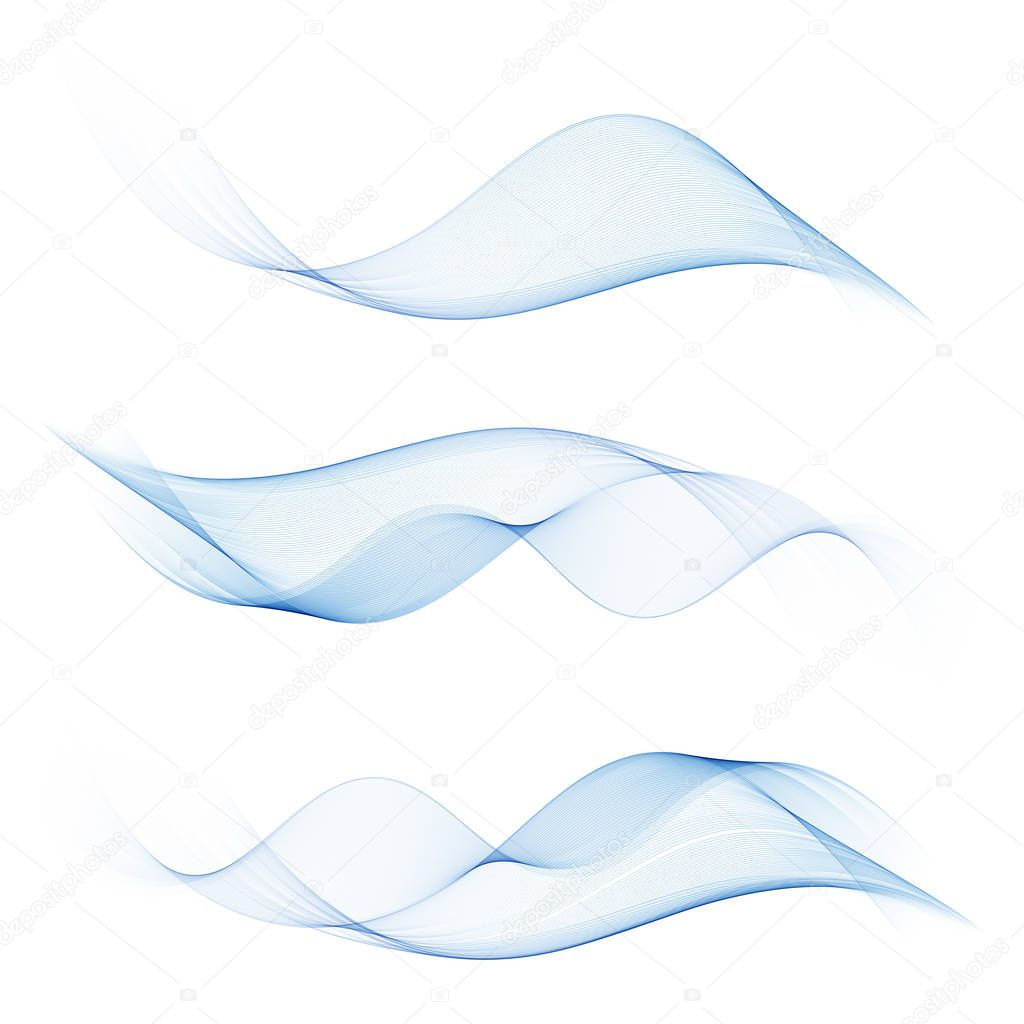 Wallpaper #Z2f7-5IBSpphPi3-9ZYM84 Set of Abstract Blue Waves Vector Illustration Stock Vector