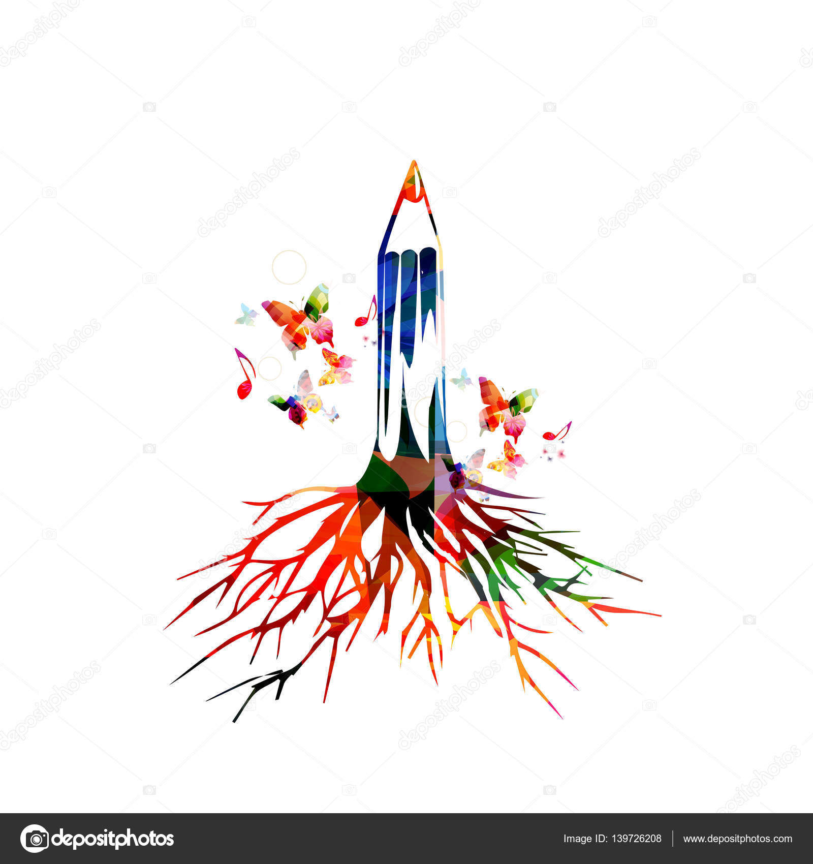 Wallpaper #BWgvFZMBSpphPi3-Zwec195 Colorful Pencil Tree Stock Vector Abstract412 139726208