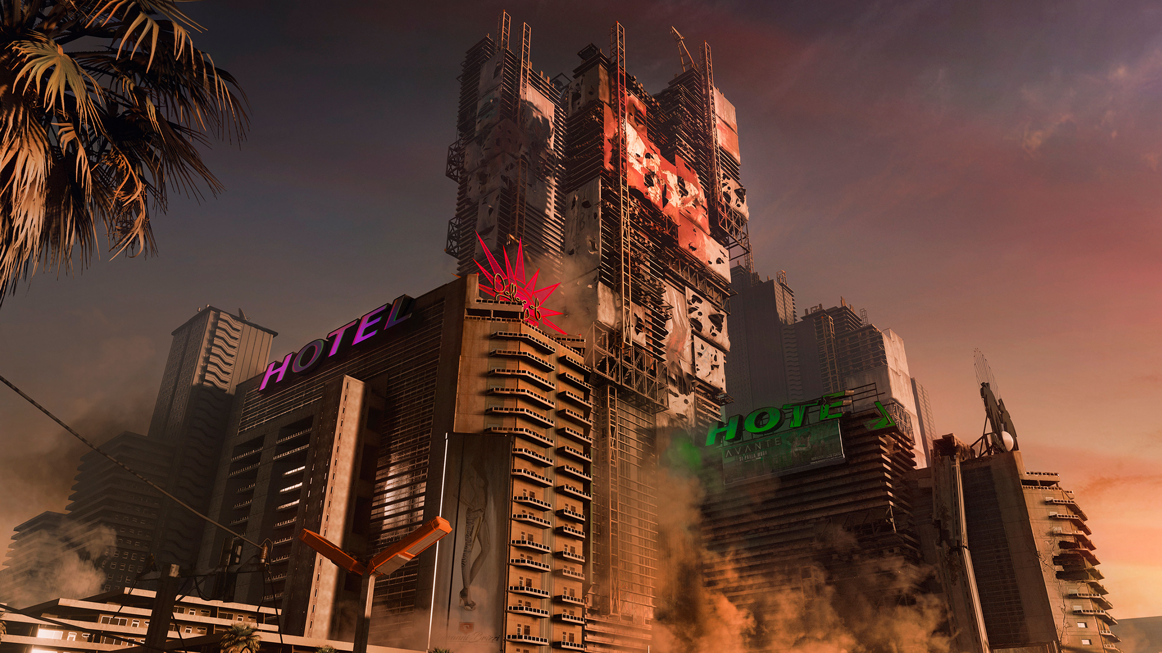 Wallpaper #1A61B Maciej Rebisz Cyberpunk 2077 Biotechnica Hotel
