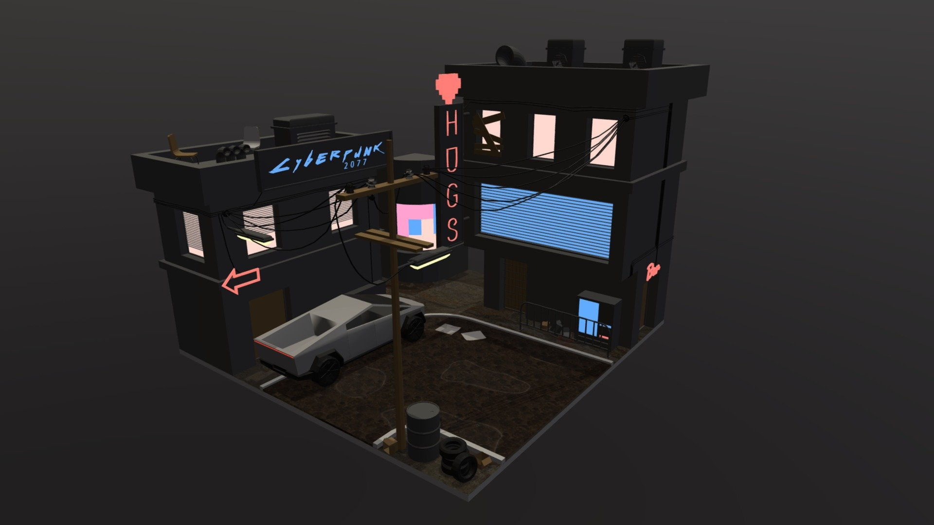 Wallpaper #nGgOHJMBSpphPi3-CSHM267 Cyber City 3D Model by Aleksis12 Cbadaf6 Sketchfab