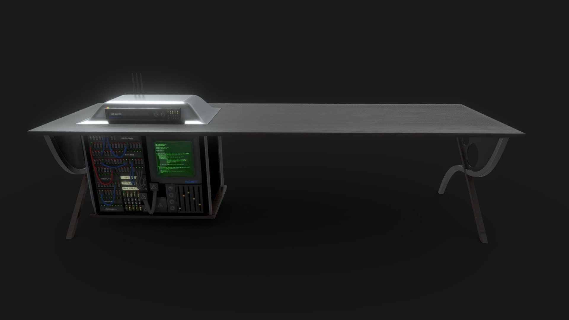 Wallpaper #EWc7-pIBSpphPi3-H5AG186 Retro Cyberpunk Desk with Server Buy Royalty Free 3D Model by Robert