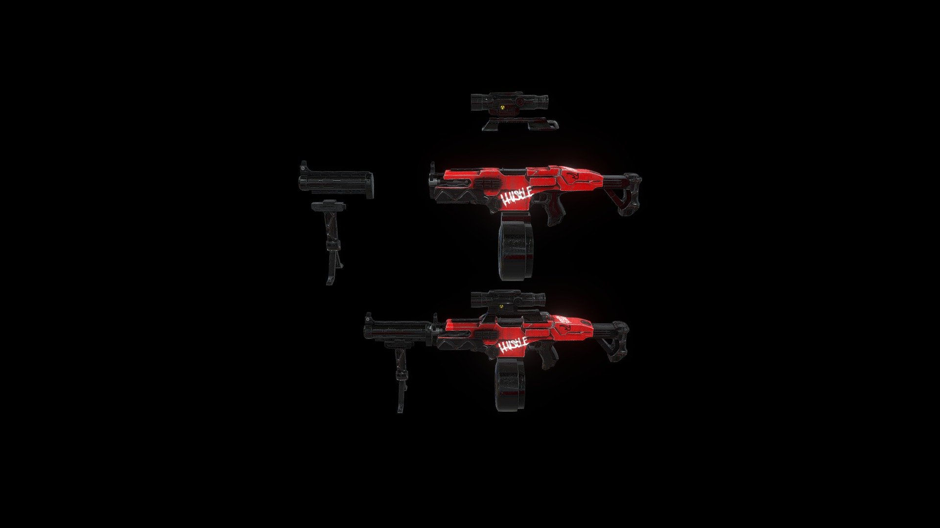 Wallpaper #Qmc2_5IBSpphPi3-FaJe190 Futuristic Machine Gun 3D Model by Jesamabin 8010541 Sketchfab