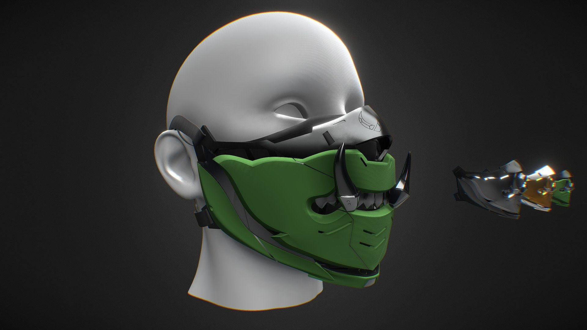 Wallpaper #KMn-j5cB-VVLIetlCmy8141 Mask Ramakien Cyberpunk Download Free 3D Model by Wang at Wang Design