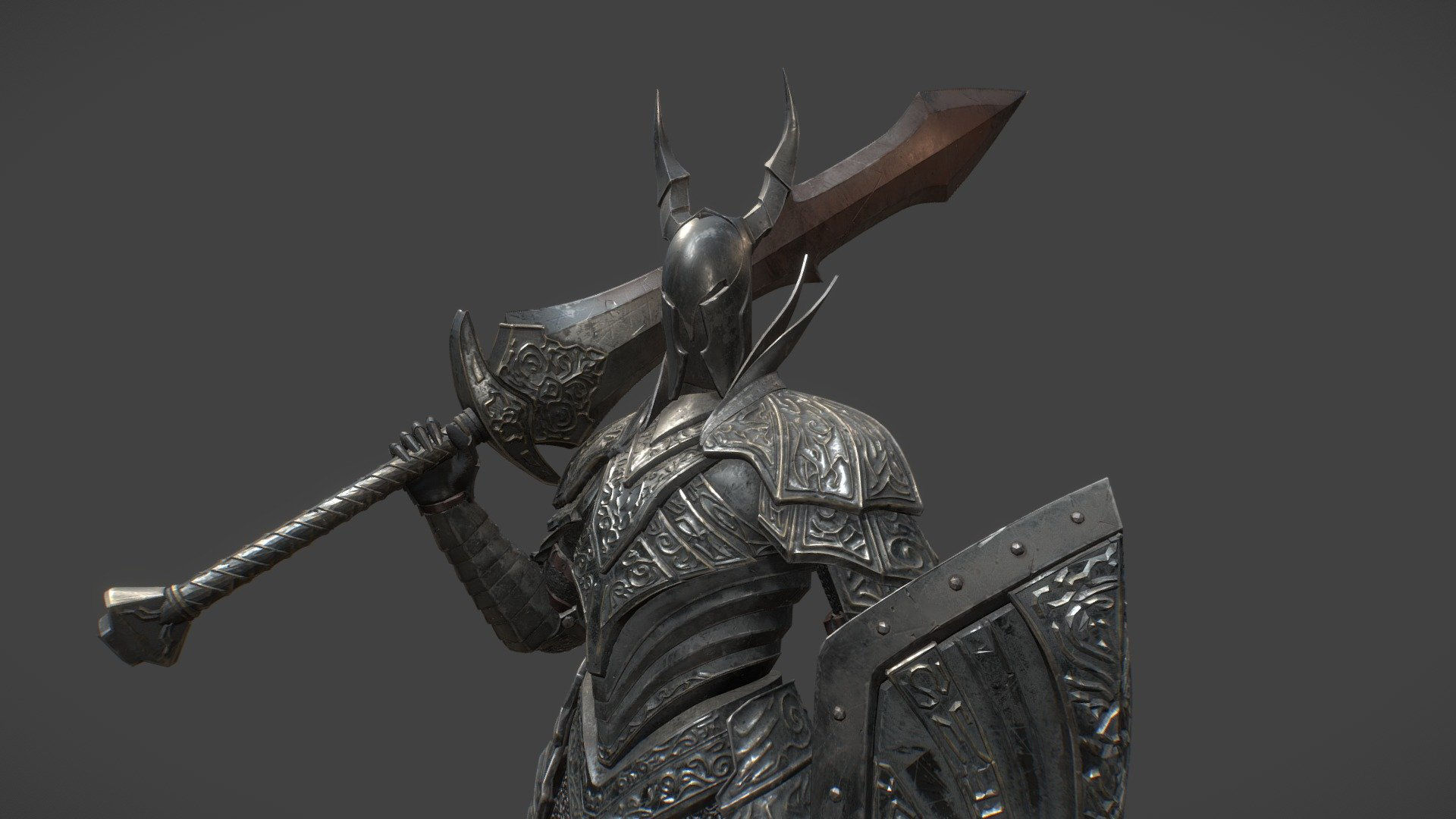 Wallpaper #uAMlZJMBpyOg8YnEhtaE244 Black Knight Ultra Great Sword Version 3D Model by Khoaminh