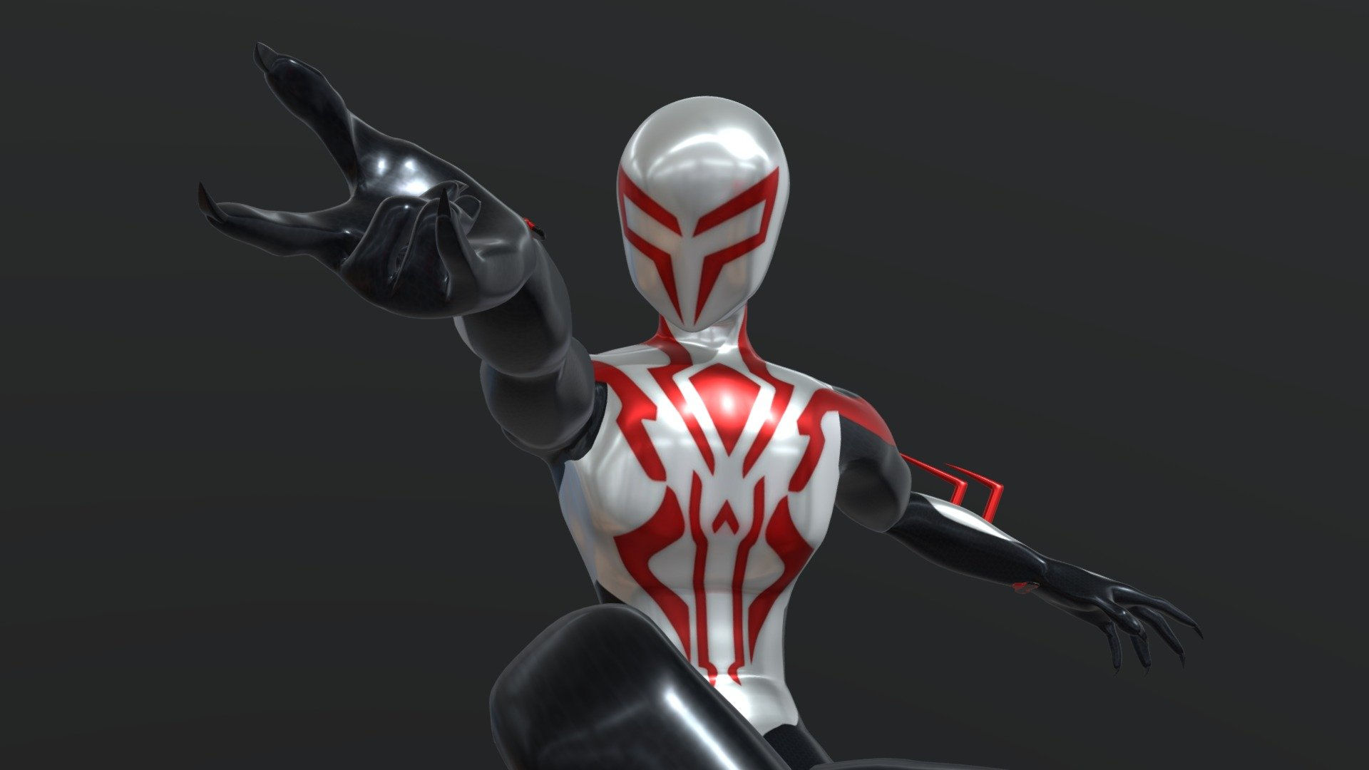 Wallpaper #wEI1PZMBOBpx0NhmTcMf27 Spectacular Spider Man 2099 White 3D Model by Jose David Torres