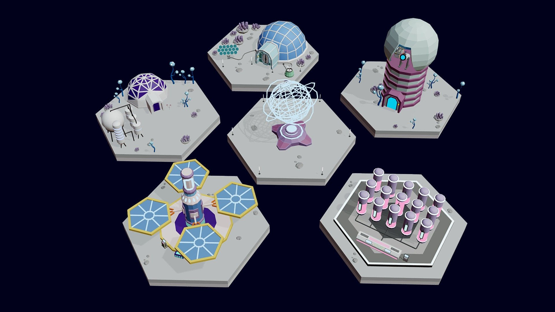 Wallpaper #NxnaHo8BtGB6xQ787Xre52 Low Poly Sci Fi Tiles Lunar Zones Vol 2 3D Model by Mnostva 45ab943