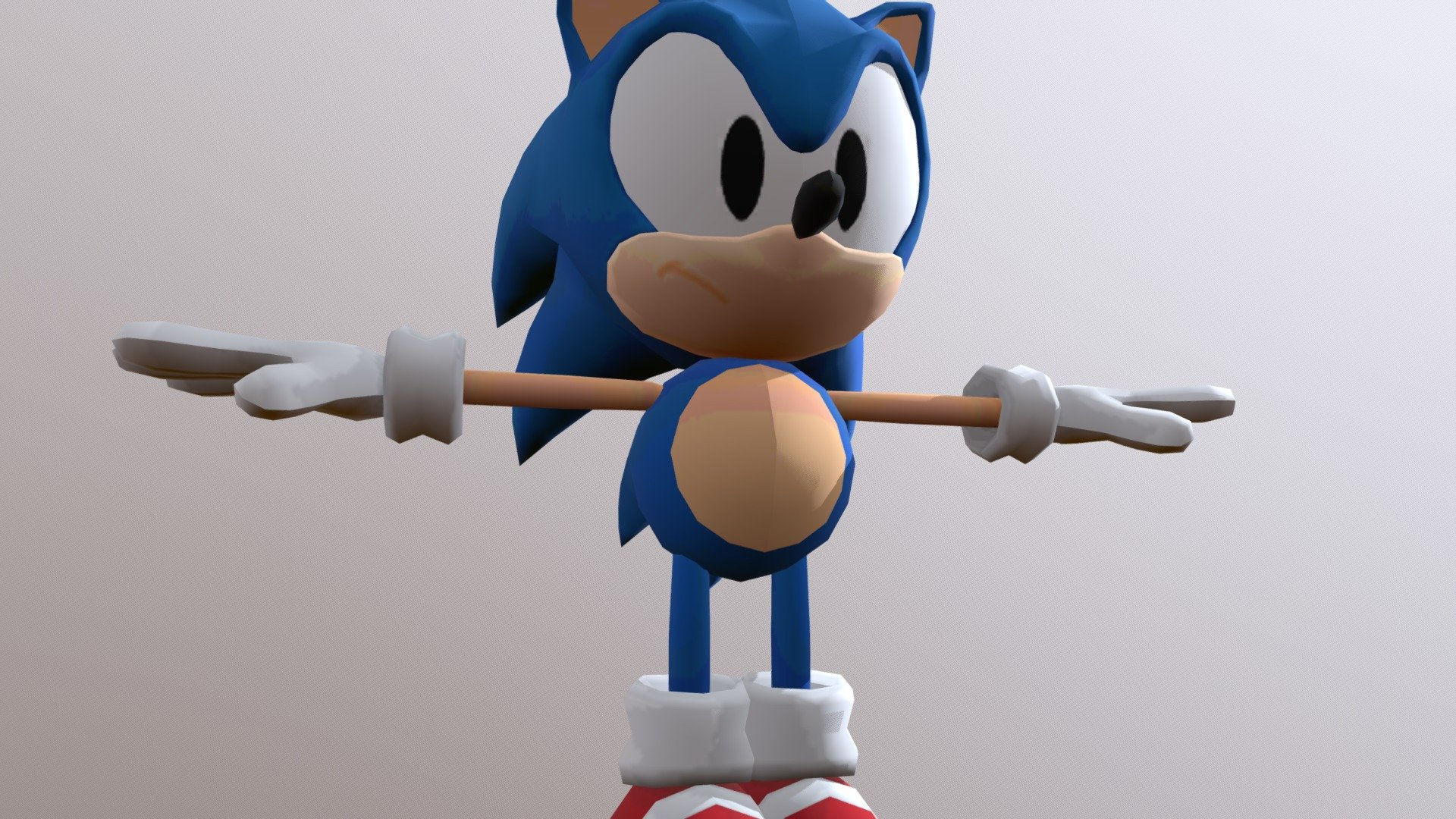 Wallpaper #v5yE4pIBZHQxiYarF8Bm95 Classic Sonic 3D Model by Juan Carlos at Konetl2012 443269d Sketchfab