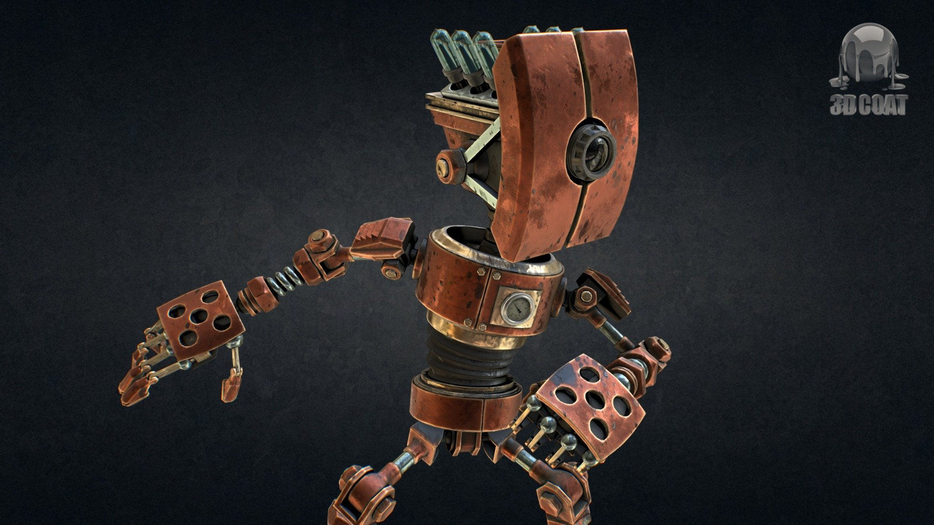 Wallpaper #ss4JJZMB71dOy6JZQBKv141 Robot Steampunk 3D Coat 45 Pbr Download Free 3D Model by 3D Coat