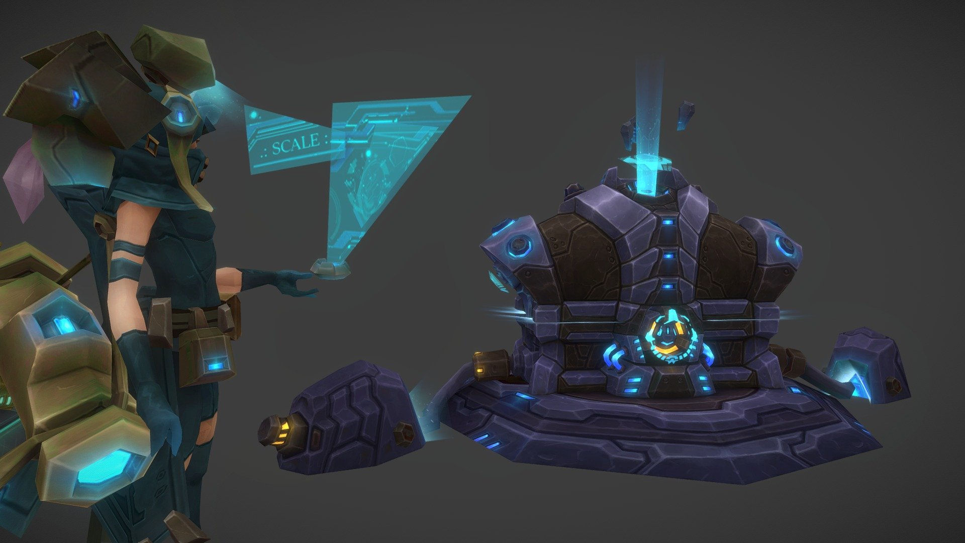 Wallpaper #_Geo95IBSpphPi3-74bs93 Ark Matrix Stylized Sci Fi Chest Closed 3D Model by