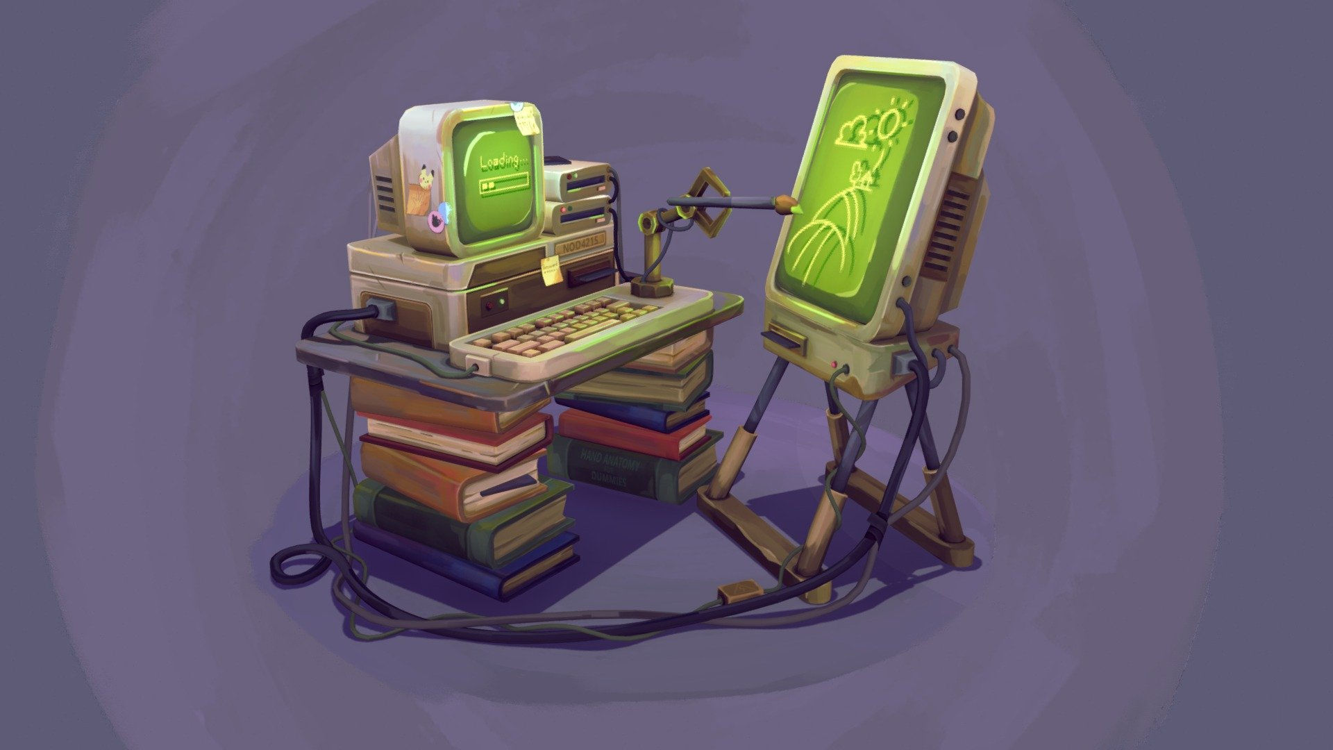 Wallpaper #shcGPpMBPLD5_VENWN5x367 Retro Sci Fi Computer 3D Model by Maria Ioana at Mariaioana 07f5476