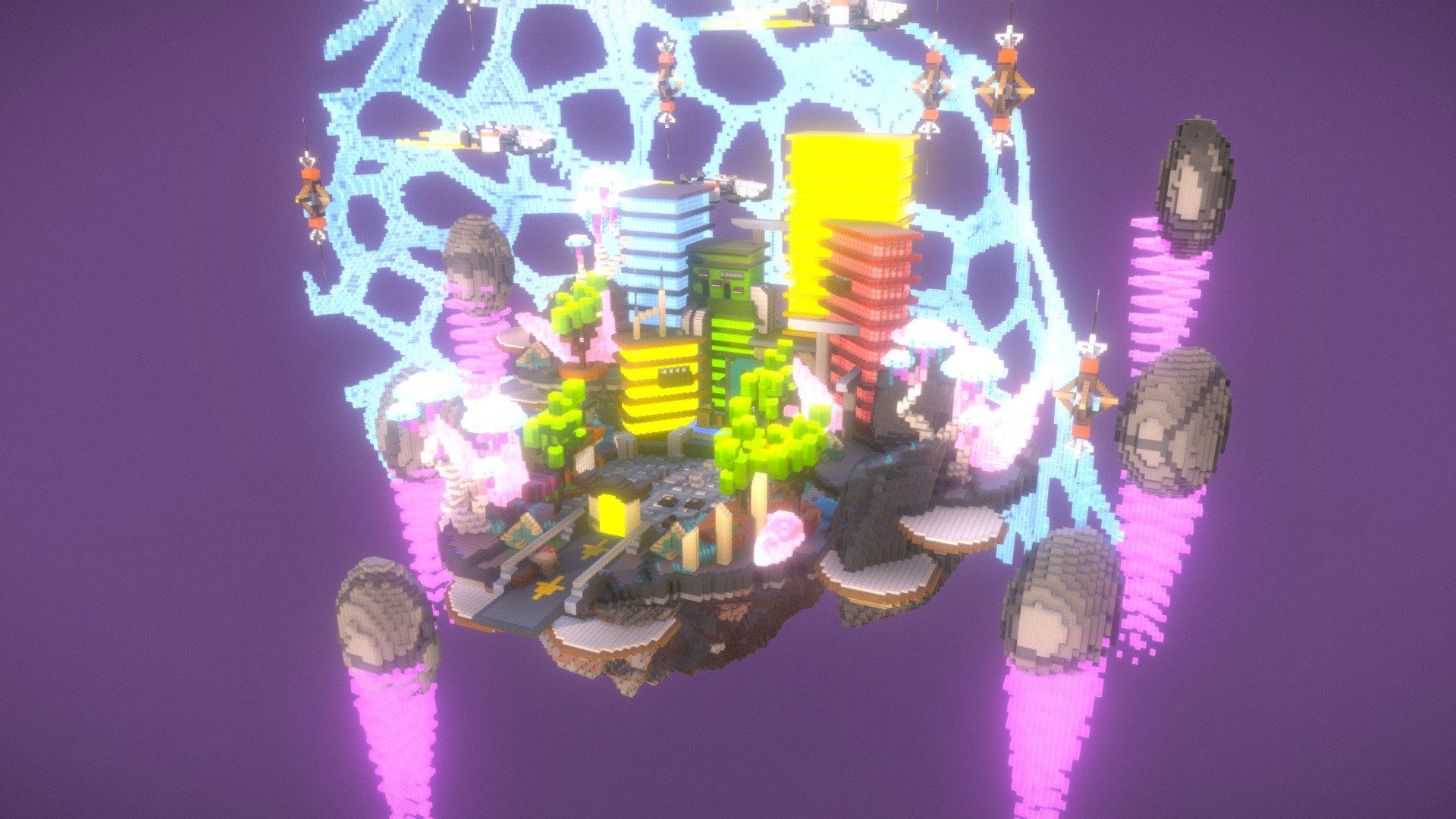 Wallpaper #ZK7JM5MBayWjSq6HCRyL31 Space Cyberpunk Lobby 3D Model by Woship 8758b43 Sketchfab