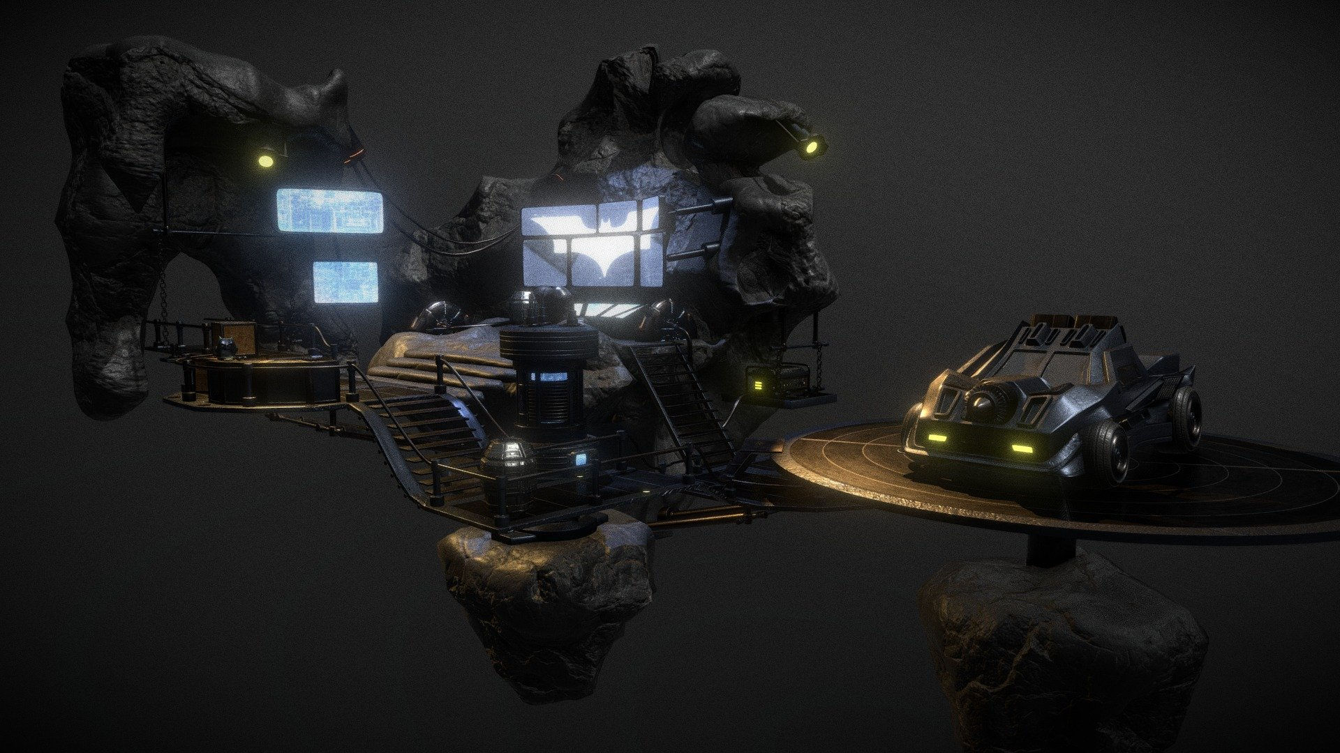 Wallpaper #sWi_E5MBSpphPi3-bwEk54 The Batcave Download Free 3D Model by Cinekr9 Ceeb787 Sketchfab
