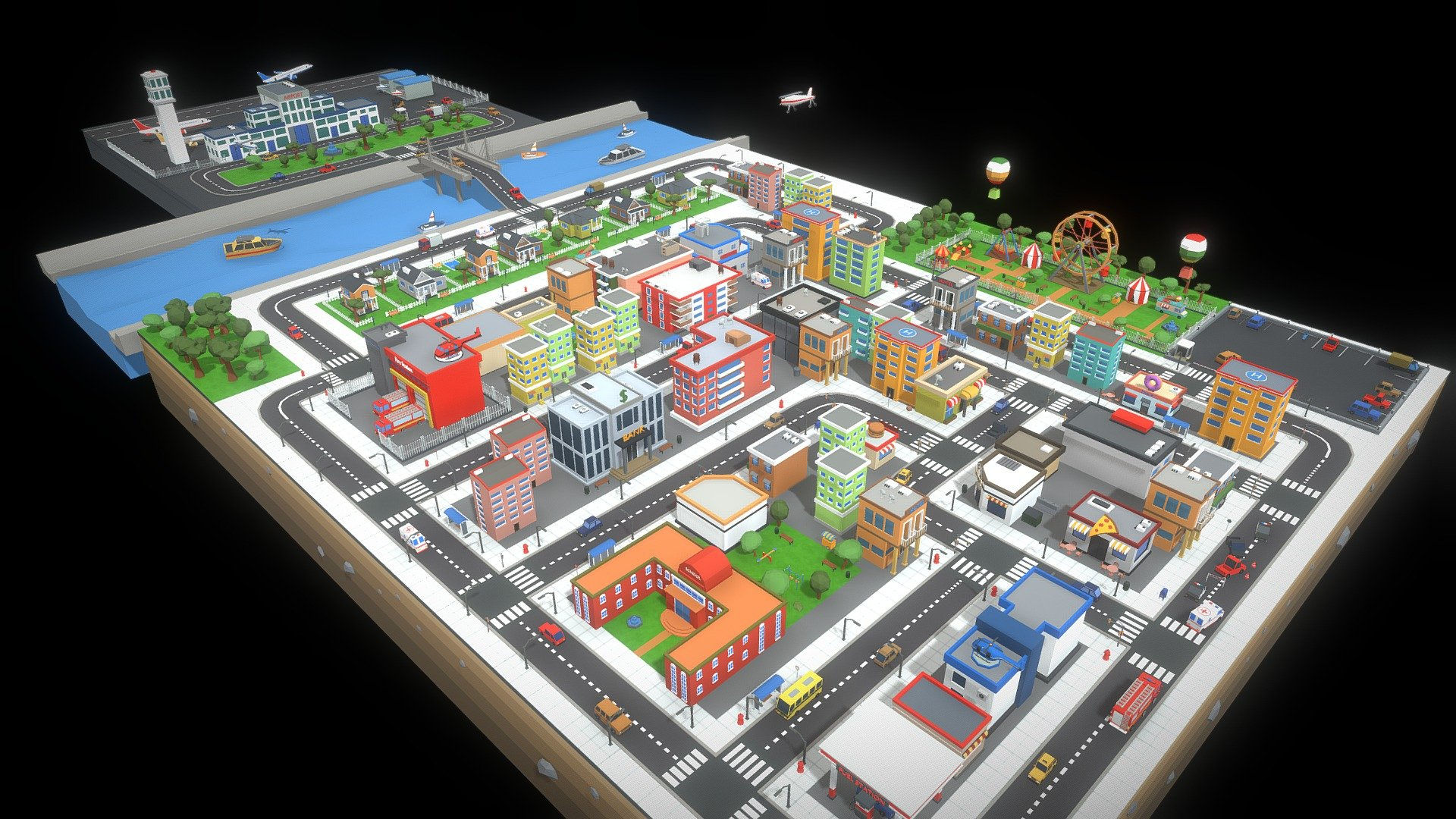Wallpaper #aWfA6pIBSpphPi3-sEia39 Low Poly 3D City Buy Royalty Free 3D Model by Luka00 F24dc89
