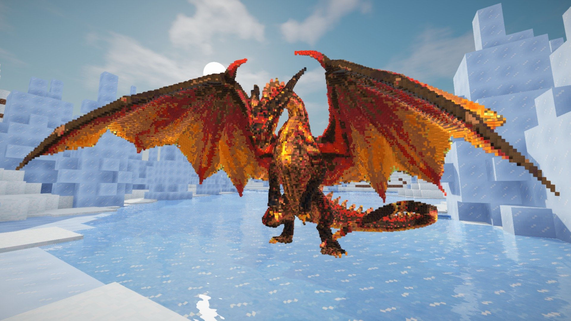 Wallpaper #MWfA5ZIBSpphPi3-SjEh67 Minecraft Fire Dragon Build Schematic 3D Model by Inostupid 3b9e14e