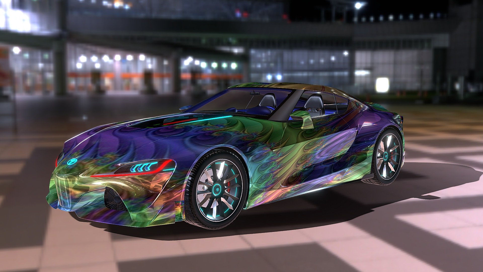 Wallpaper #emfj_ZIBSpphPi3-hJ0I325 Toyota Concept Car Custom Paint Fractal Download Free 3D Model by