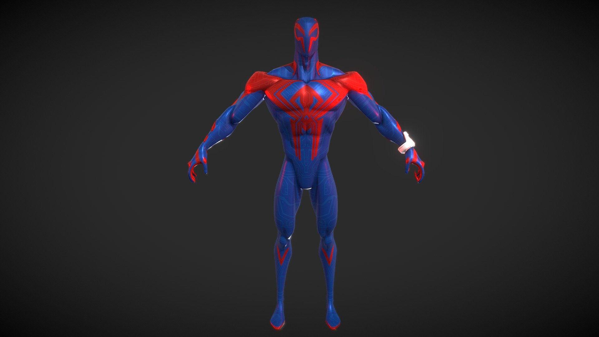 Wallpaper #Pxl-E48BtGB6xQ78GWat10 Miguel Ohara Spiderman 2099 Rigged Textured Download Free 3D Model