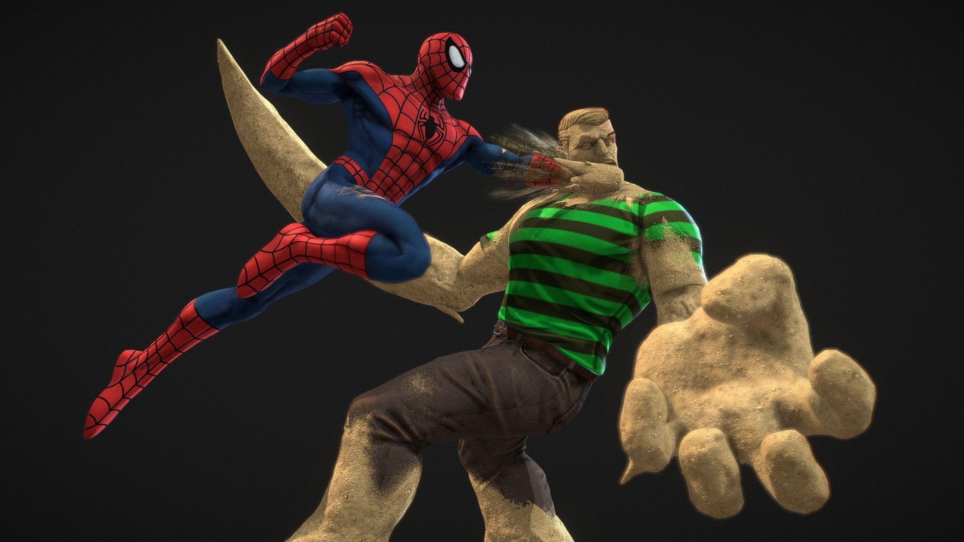 Wallpaper #wgAV6Y4BSdW8dNou7A1s53 Spider Man vs Sandman Buy Royalty Free 3D Model by Anderson Barges