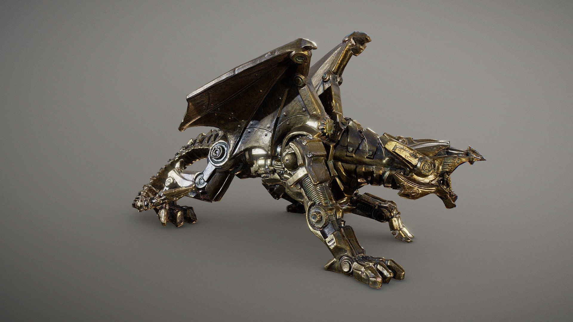Wallpaper #MGh_F5MBSpphPi3-Ow_u100 Mechanical Steampunk Dragon Buy Royalty Free 3D Model by Inciprocal