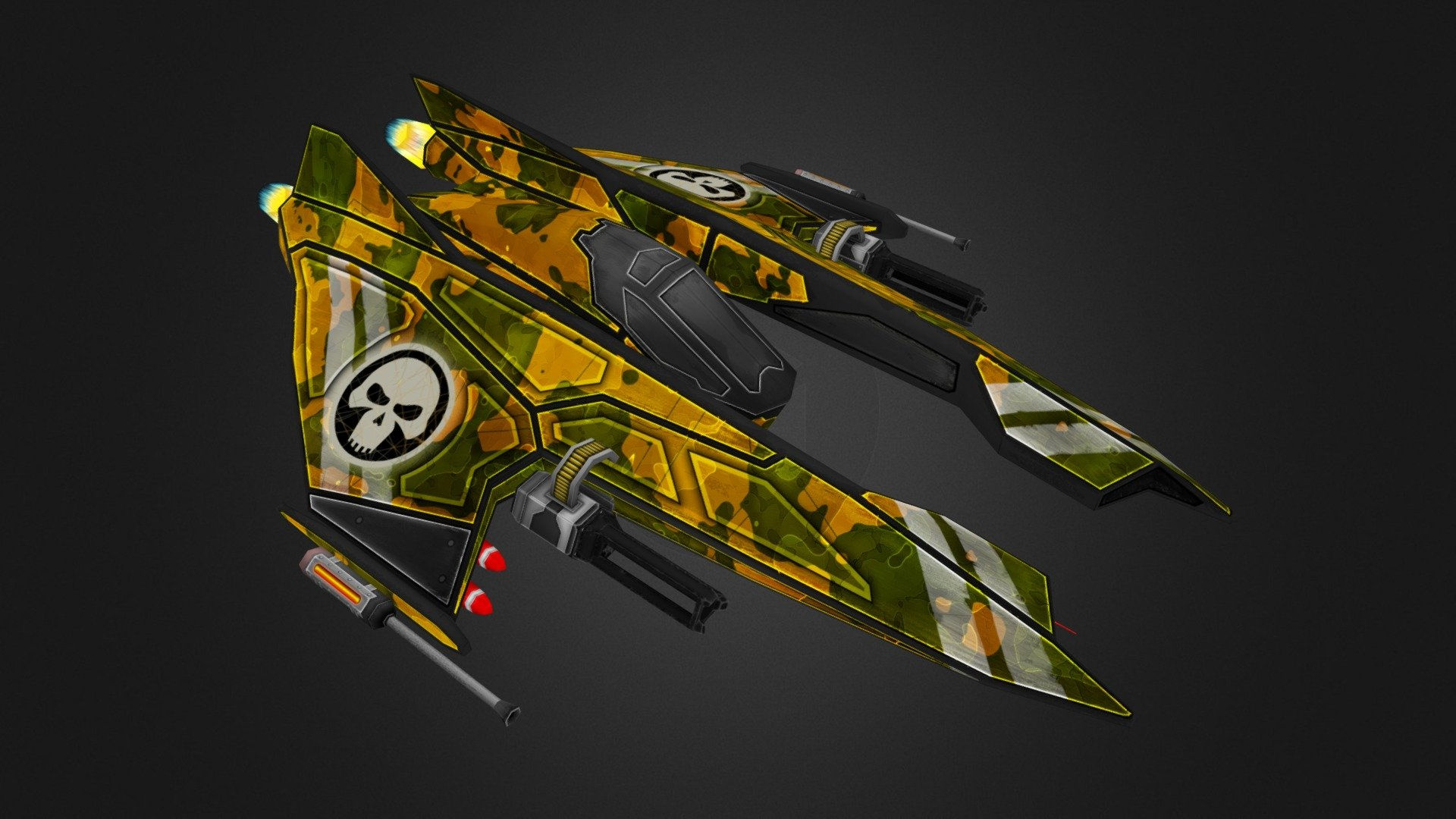 Wallpaper #z_Cpf5cBi4JM6agGtSCM197 Scifi Winged Fighter Space Pirate Ship 3D Model by Arvismag
