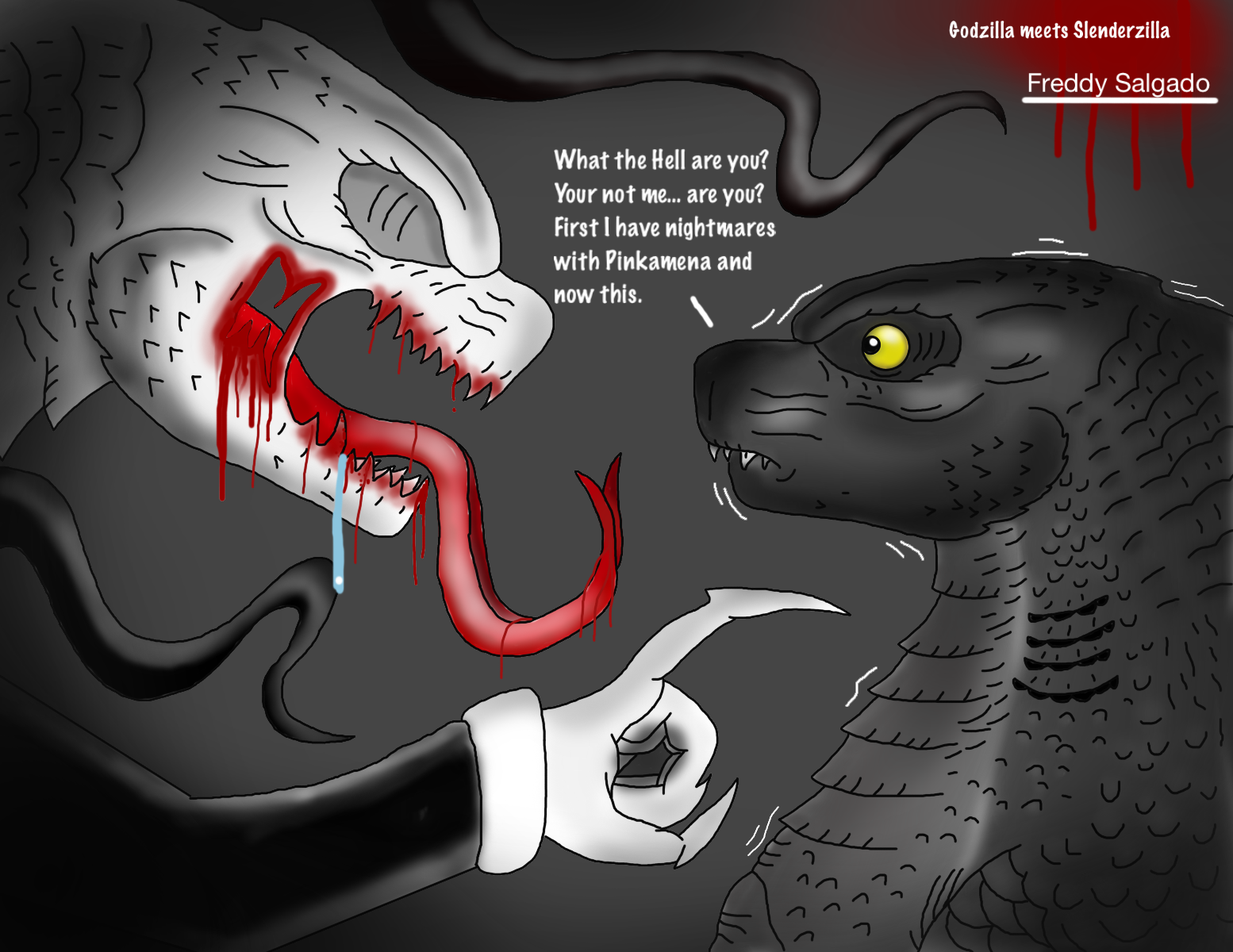 Wallpaper #wEDgL5MBJhL2WPbaU77v0 Godzilla vs Slenderman