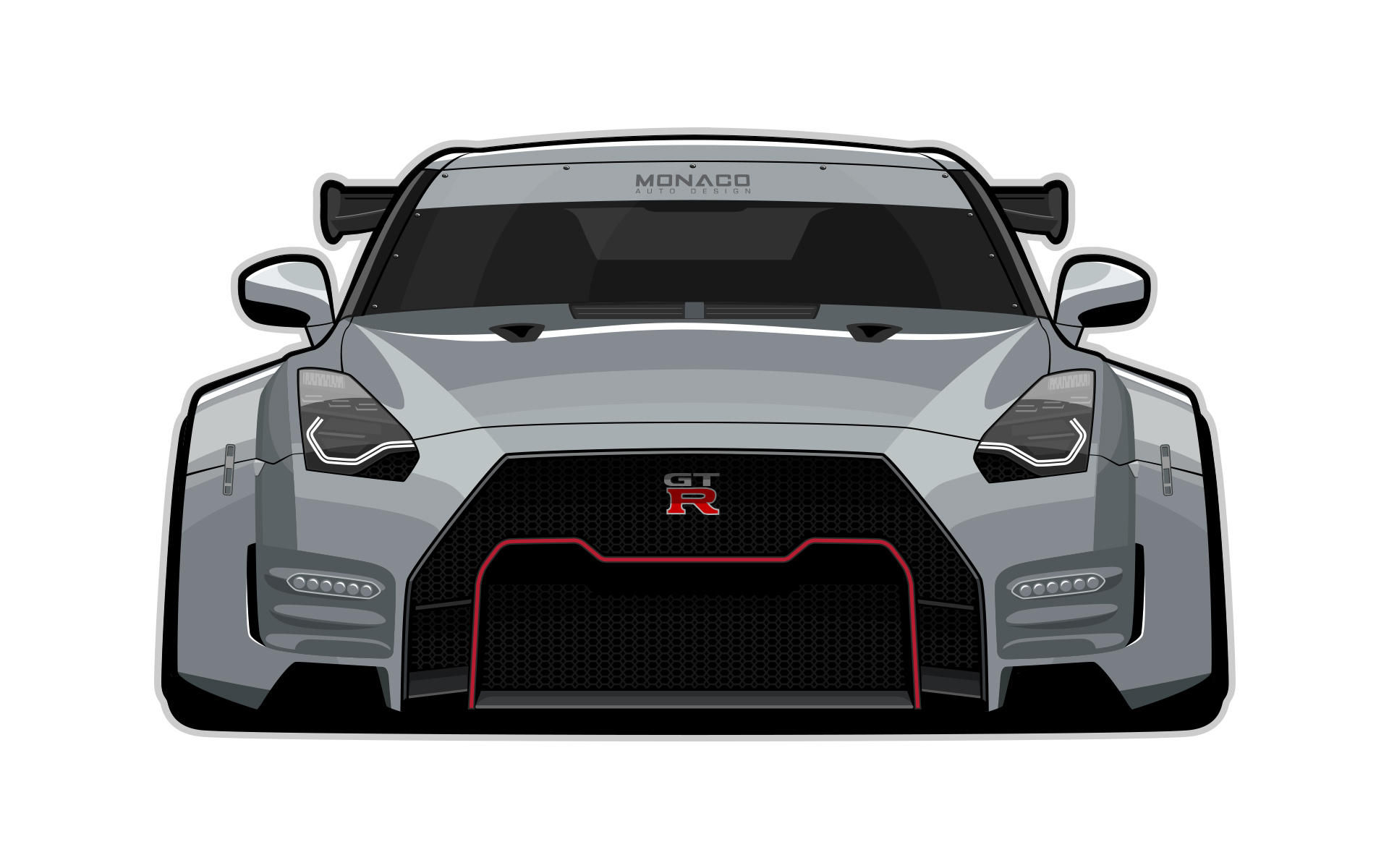Wallpaper #iWfw-JIBSpphPi3-GIsv425 Vector Series Nissan GTR Widebody Front by Monacoautodesign on