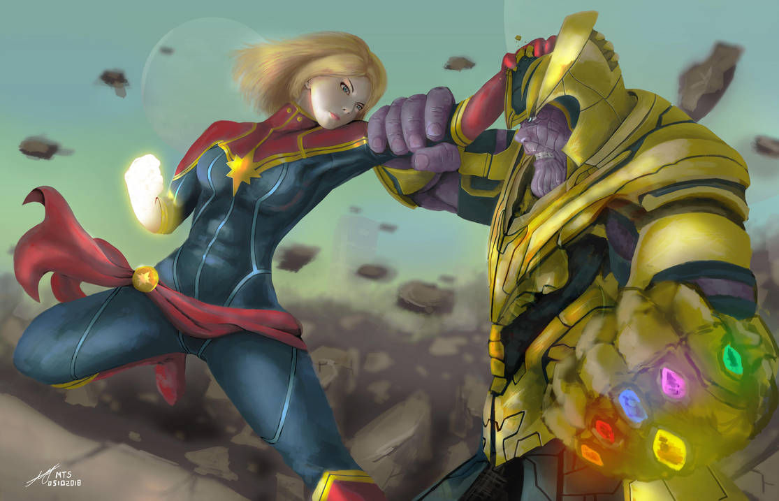 Wallpaper #irhD15IBJvJKYCmEMuI5230 Captain Marvel vs Thanos by Mts Visions on Deviantart