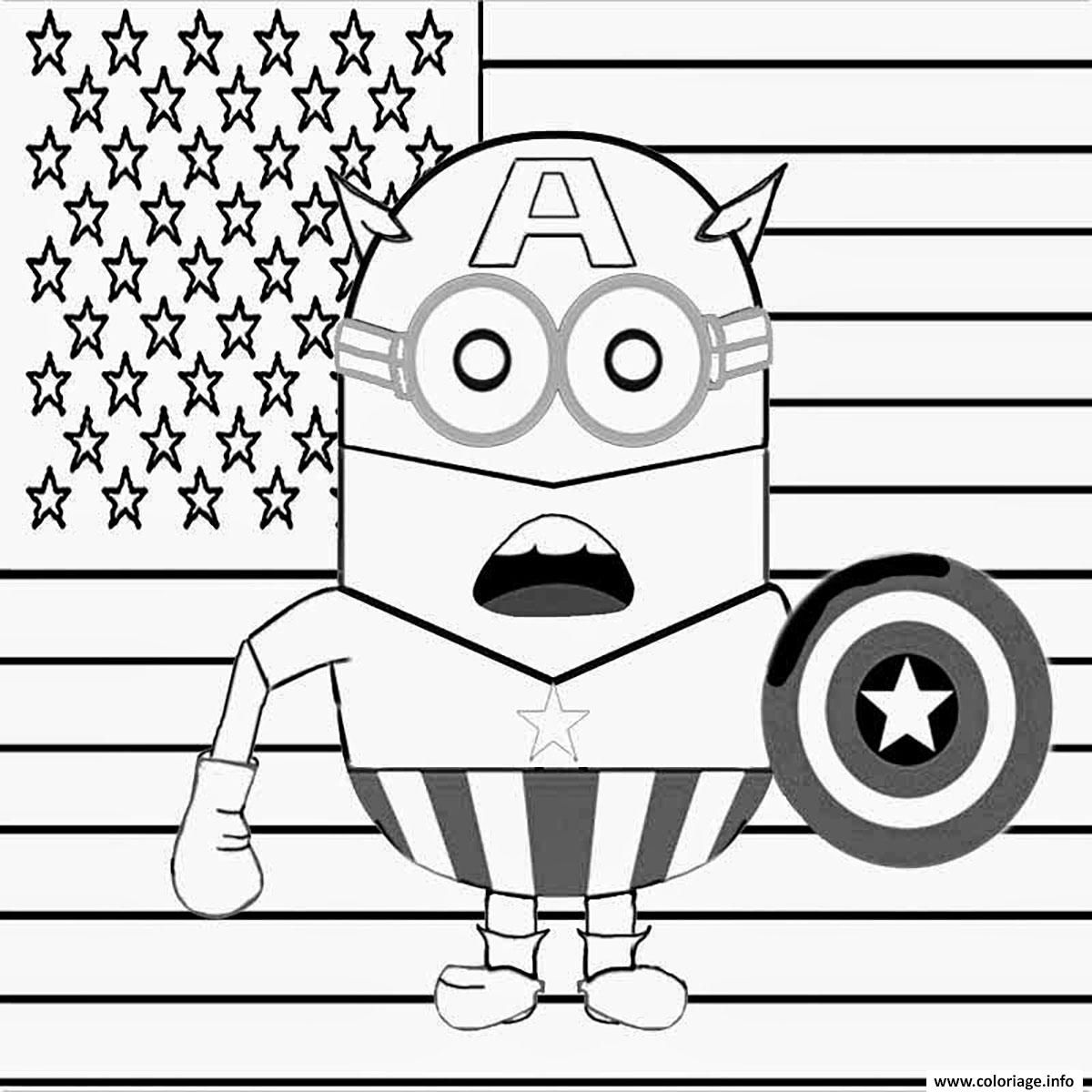 Wallpaper #g9WINpMBY0Iw2JDGwZEj140 Coloriage Hero Minion Captain America Dessin Minions a Imprimer