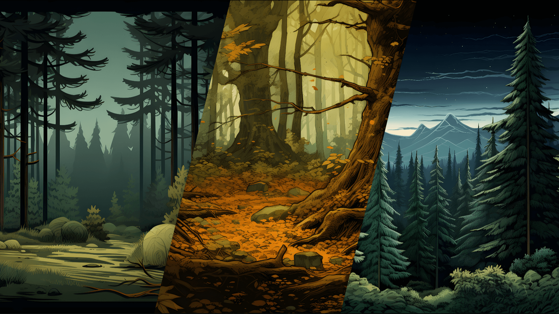 Wallpaper #lGcDC5MBSpphPi3-T9ct411 Universe Art Forest Illustration in 2d Assets Ue Marketplace