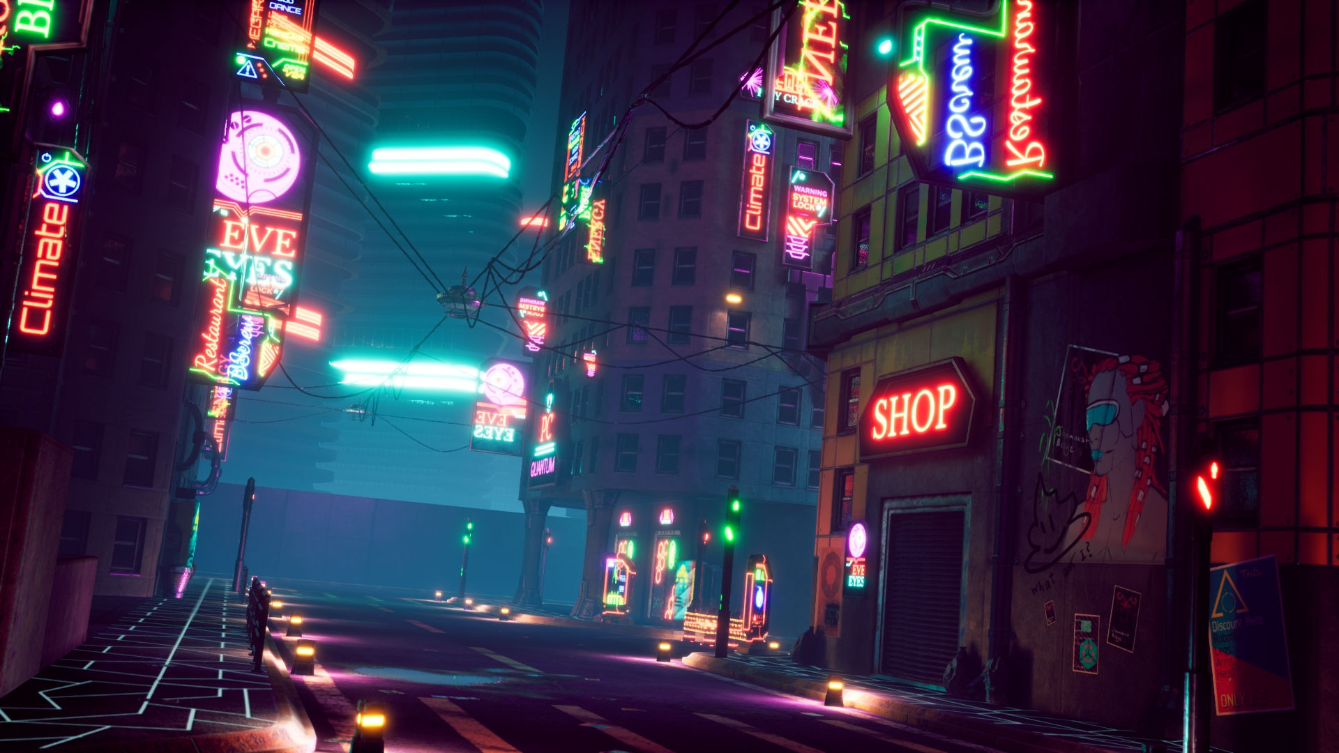 Wallpaper #nGgOHJMBSpphPi3-CSHM269 Cyberpunk City Street in Environments Ue Marketplace