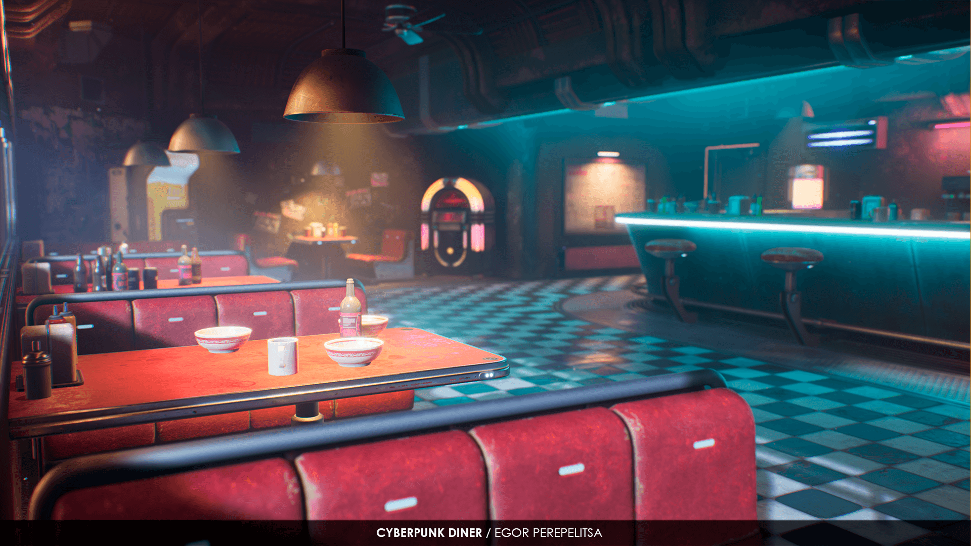 Wallpaper #0xmtAo8BtGB6xQ78t0rx33 Cyberpunk Diner in Environments Ue Marketplace