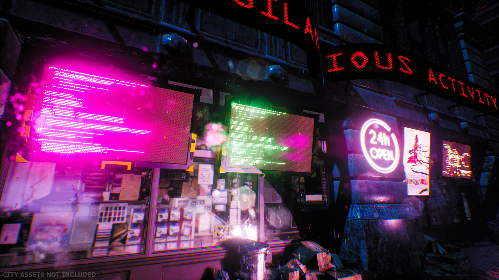 Wallpaper #rXcPJpMB-pgBXx60rqAE297 Cyberpunk Fx Pack 2 Neon Panels and Screens Ue