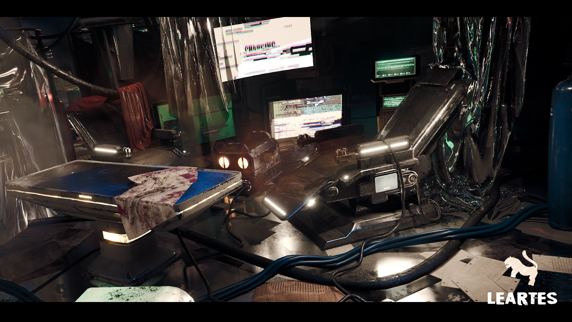 Wallpaper #iO_SSpMBMN-XEVvV4TnK277 Cyberpunk Laboratory Research Center Interior Kitbash in Environments