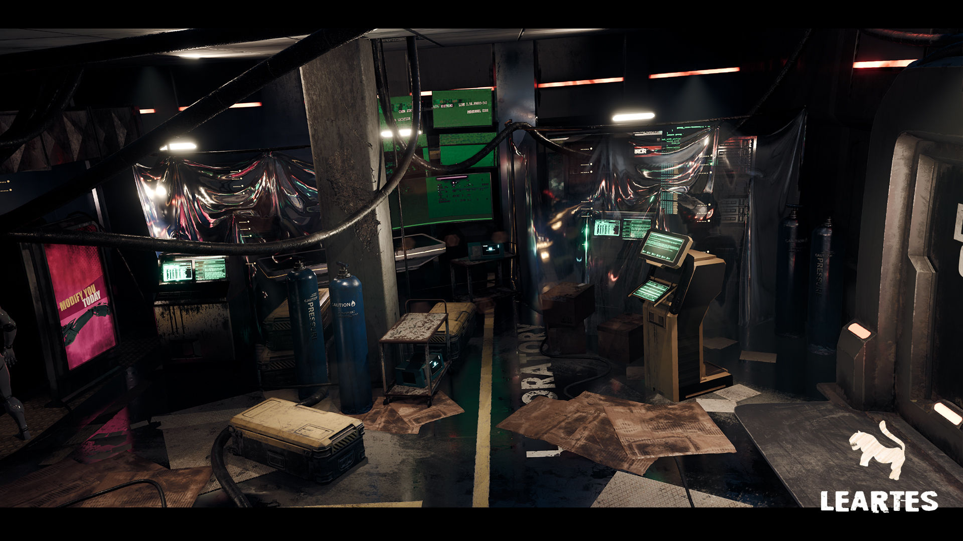 Wallpaper #iO_SSpMBMN-XEVvV4TnK255 Cyberpunk Laboratory Research Center Interior Kitbash in Environments