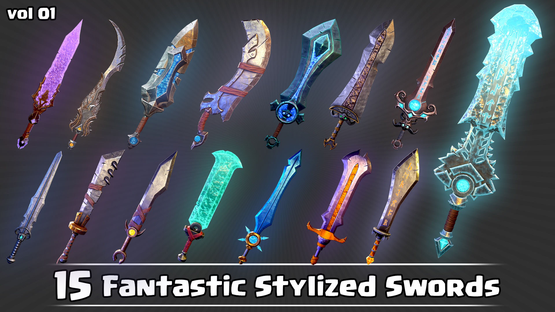 Wallpaper #qQMaZJMBpyOg8YnEmtao223 15 Stylized Swords Vol01 in Weapons Ue Marketplace