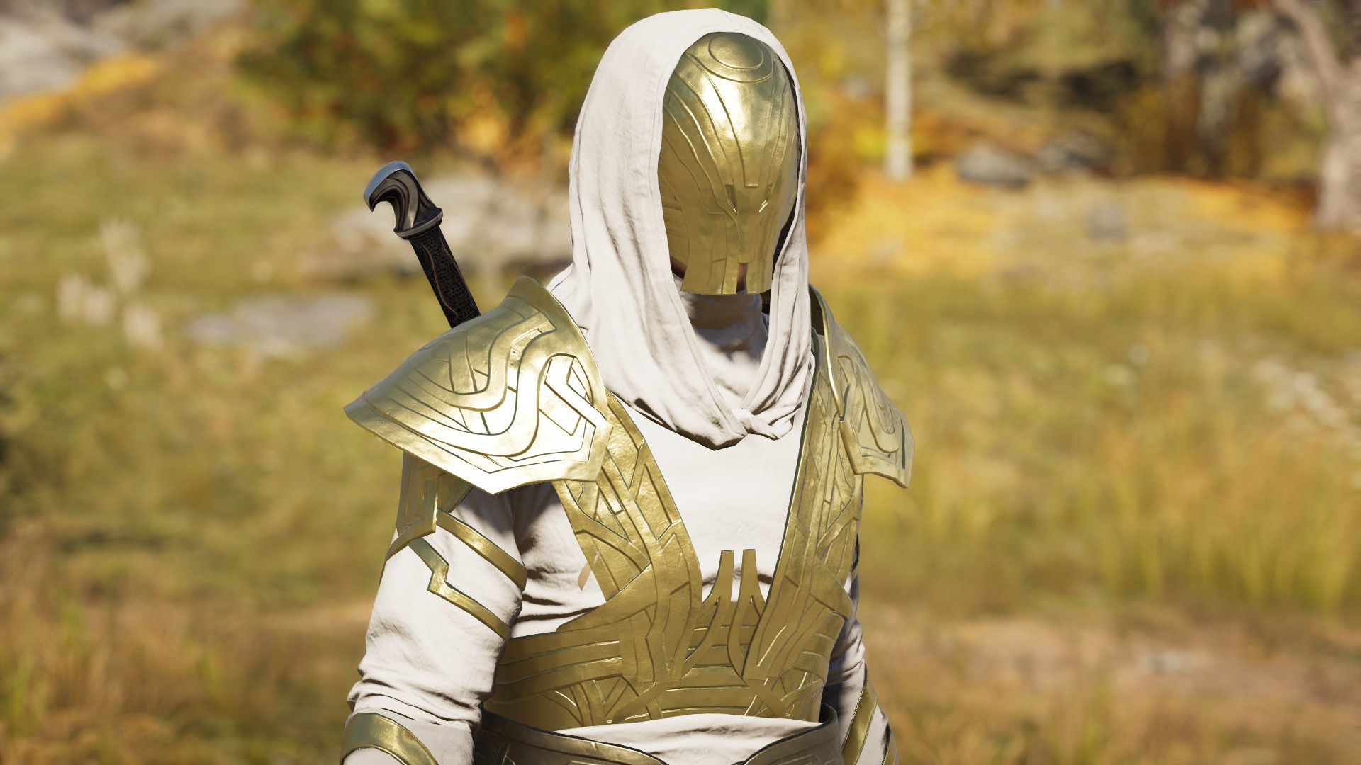 Wallpaper #DWdW85IBSpphPi3-jHVH255 White and Gold Isu Armour Mod Assassins Creed Odyssey Gamewatcher