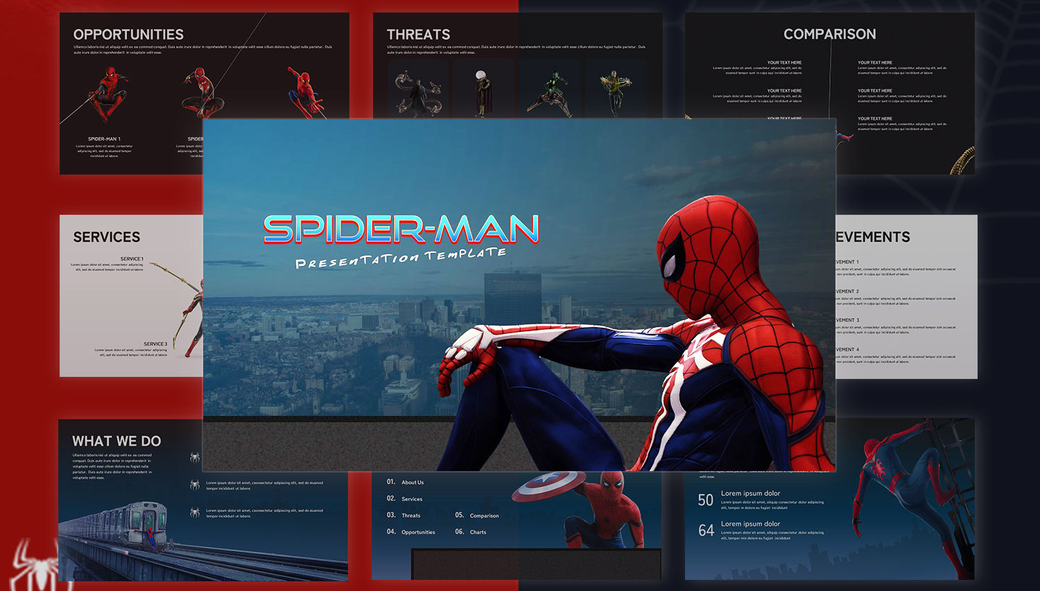 Wallpaper #vwObY5MBpyOg8YnEDNWB91 Free Spider Man Template Powerpoint Google Slides